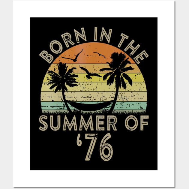 44th Birthday Summer of 76 Gift Mom Dad Vintage Wall Art by bummersempre66